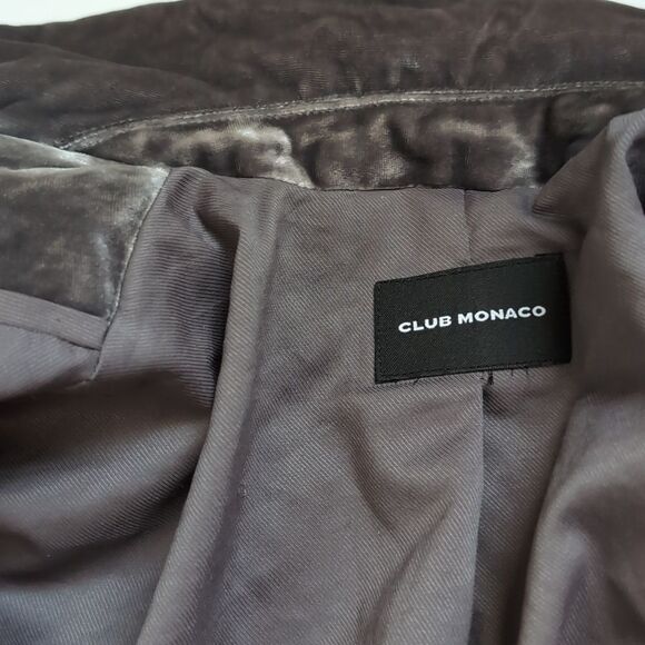 Club Monaco Gray Silk Blend Velvet Blazer Xs - Picture 9 of 10